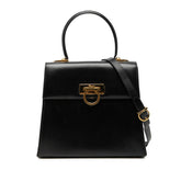 サルヴァトーレフェラガモ ガンチーニ ハンドバッグ ショルダーバッグ 2WAY ブラック レザー レディース Salvatore Ferragamo 中古
