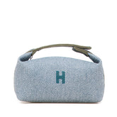 エルメス ブリッド ア ブラックPM ハンドバッグ ポーチ ネイビー カーキ トワルオフィシエ レディース HERMES 【中古】