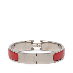 エルメス クリックH PM バングル シルバー レッド メタル レディース HERMES 【中古】