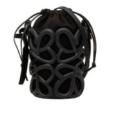 ロエベ アナグラム インフレーテッドポケット 斜め掛け ショルダーバッグ ブラック ラバー レザー レディース LOEWE 中古