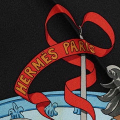 エルメス カレ90 Musee Vivant du Cheval Chantilly シャンティイ城馬の博物館 スカーフ ブラック マルチカラー シルク レディース HERMES 【中古】