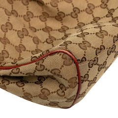 グッチ GGキャンバス ハンドバッグ トートバッグ 211944 ベージュ ブラウン キャンバス レザー レディース GUCCI 【中古】