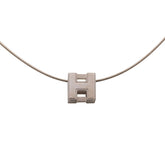 エルメス カージュ ド アッシュ Hキューブ ネックレス シルバー メタル レディース HERMES 【中古】