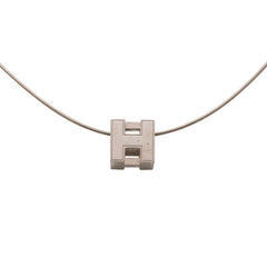 エルメス カージュ ド アッシュ Hキューブ ネックレス シルバー メタル レディース HERMES 【中古】