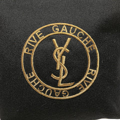 サンローラン リヴゴーシュ クラッチバッグ ポーチ  ブラック ウール レザー レディース SAINT LAURENT 【中古】