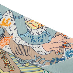 エルメス ツイリー SPLASH PARK スカーフ ブルー マルチカラー シルク レディース HERMES 【中古】