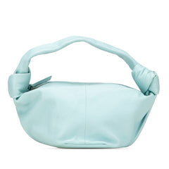 ボッテガヴェネタ ダブルノット ハンドバッグ ワンショルダーバッグ ライトブルー レザー レディース BOTTEGAVENETA 【中古】