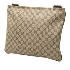 グッチ GGスプリーム 斜め掛け ショルダーバッグ 201446 ベージュ ブラウン PVC レディース GUCCI 【中古】