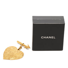 シャネル ロゴ ハート アロー ブローチ 93A ゴールド メッキ レディース CHANEL 【中古】