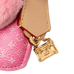 ルイ ヴィトン モノグラム ヴィヴィエンヌ ファッショニスタ チャーム バッグチャーム M01737 ピンク ベージュ PVC レザー ファー レディース LOUIS VUITTON 【中古】