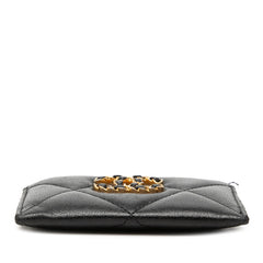 シャネル シャネル19 マトラッセ カードケース 名刺入れ AP1167 ブラック ラムスキン レディース CHANEL 【中古】