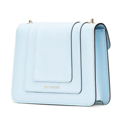 ブルガリ セルペンティ フォーエバー チェーン ショルダーバッグ ライトブルー レザー レディース BVLGARI 【中古】