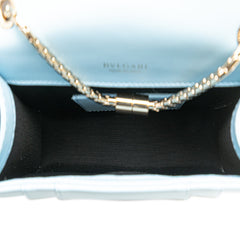 ブルガリ セルペンティ フォーエバー チェーン ショルダーバッグ ライトブルー レザー レディース BVLGARI 【中古】