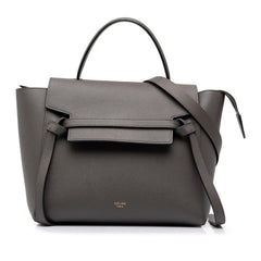 セリーヌ ベルトバッグ マイクロ ハンドバッグ ショルダーバッグ 2WAY 180153ZVA グレー レザー レディース CELINE 中古
