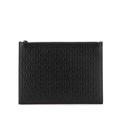 サンローラン YSLロゴ型押し クラッチバッグ ブラック レザー レディース SAINT LAURENT 【中古】
