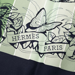 エルメス カレ90 JUNGLE LOVE ジャングルラブ スカーフ 大判 グリーン ネイビー マルチカラー シルク レディース HERMES 【中古】