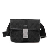グッチ GGキャンバス ボディバッグ ウエストバッグ 131236 ブラック キャンバス レザー レディース GUCCI 【中古】