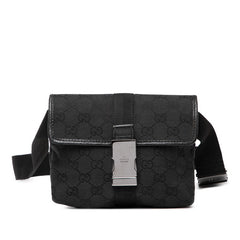 グッチ GGキャンバス ボディバッグ ウエストバッグ 131236 ブラック キャンバス レザー レディース GUCCI 【中古】