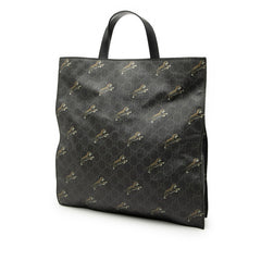 グッチ GGスプリーム シェリーライン タイガー トートバッグ ショルダーバッグ 2WAY 495559 ブラック PVC レザー レディース GUCCI 【中古】