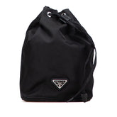 プラダ 三角ロゴプレート ポーチ ブラック ナイロン レディース PRADA 【中古】