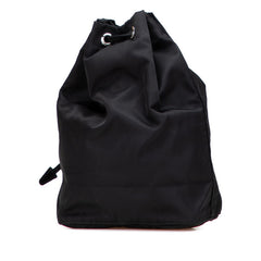 プラダ 三角ロゴプレート ポーチ ブラック ナイロン レディース PRADA 【中古】