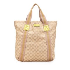 グッチ GGキャンバス トートバッグ 189669 ベージュ キャンバス レザー レディース GUCCI 【中古】