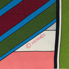 エルメス ツイリー SANGLES EN ZIGZAG ジグザグのサングル スカーフ マルチカラー シルク レディース HERMES 【中古】