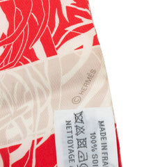 エルメス ツイリー Jungle Love Rainbow ジャングル ラブ レインボー スカーフ レッド系 ホワイト シルク レディース HERMES 中古