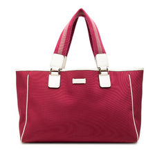 グッチ トートバッグ 264216 ワインレッド系 キャンバス レザー レディース GUCCI 中古