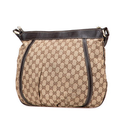 グッチ GGキャンバス アビー 斜め掛け ショルダーバッグ 204940 ベージュ ブラウン キャンバス レザー レディース GUCCI 【中古】