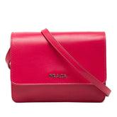 プラダ ロゴ ミニ ショルダーバッグ ウォレット BT1031 ピンク レザー レディース PRADA 【中古】