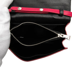 プラダ ロゴ ミニ ショルダーバッグ ウォレット BT1031 ピンク レザー レディース PRADA 【中古】