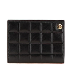 シャネル チョコバー ココマーク パスケース カードケース ブラック ラムスキン レディース CHANEL 中古