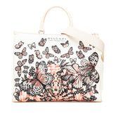 ブルガリ バタフライ 蝶 ハンドバッグ ショルダーバッグ 2WAY ホワイト マルチカラー キャンバス レザー レディース BVLGARI 【中古】