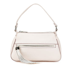 シャネル ロゴ フリンジ ワンショルダーバッグ アイボリー ボルドー カーフ レディース CHANEL 【中古】