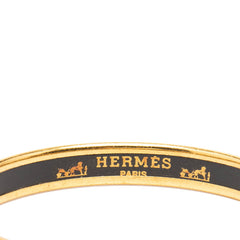 エルメス エマイユPM 七宝焼き バングル ゴールド レッド メッキ レディース HERMES 【中古】