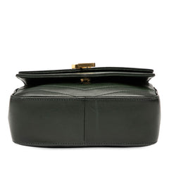 サンローラン ロゴ チェーン ショルダーバッグ グリーン ゴールド レザー レディース SAINT LAURENT 【中古】