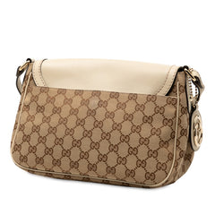 グッチ GGキャンバス インターロッキングG ショルダーバッグ 308452 ベージュ キャンバス レザー レディース GUCCI 【中古】