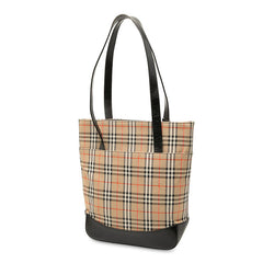 バーバリー ノバチェック シャドーホース トートバッグ ショルダーバッグ ベージュ ブラック キャンバス レザー レディース BURBERRY 【中古】
