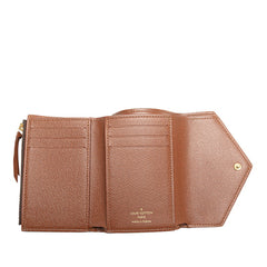 ルイ ヴィトン モノグラム ポルトフォイユ ヴィクトリーヌ 三つ折り財布 M62472 ブラウン PVC レディース LOUIS VUITTON 【中古】