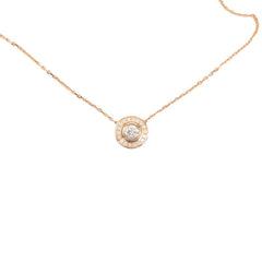 カルティエ ダムール パヴェダイヤ ネックレス CRN7412200 K18PG ピンクゴールド レディース CARTIER 【中古】
