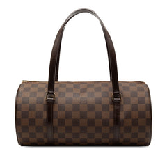 ルイ ヴィトン ダミエ パピヨン30 ハンドバッグ N51303 ブラウン PVC レザー レディース LOUIS VUITTON 【中古】