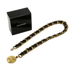 シャネル ココマーク ベルト ゴールド ブラック メッキ レザー レディース CHANEL 【中古】