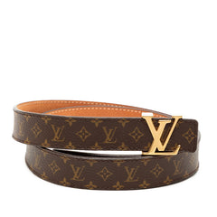 ルイ ヴィトン モノグラム サンチュール イニシャル ベルト サイズ:90/36 M9781 ブラウン PVC レザー メンズ LOUIS VUITTON 【中古】