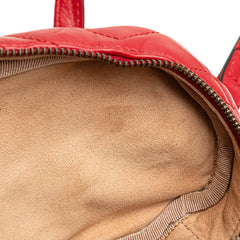 グッチ GGマーモント ミニリュック バックパック 598594 レッド ゴールド レザー レディース GUCCI 【中古】