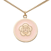 シャネル ヴィンテージ カメリア ココマーク ネックレス ゴールド ピンク メッキ レディース CHANEL 【中古】