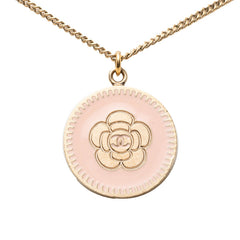 シャネル ヴィンテージ カメリア ココマーク ネックレス ゴールド ピンク メッキ レディース CHANEL 【中古】