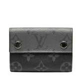 ルイ ヴィトン モノグラム エクリプス ディスカバリー 三つ折り財布 コンパクトウォレット M67630 ブラック PVC レザー メンズ LOUIS VUITTON 【中古】