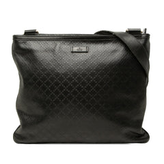 グッチ ディアマンテ 斜め掛け ショルダーバッグ 201446 ブラック PVC レザー レディース GUCCI 中古