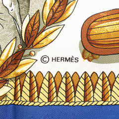 エルメス カレ90 NAPOLEON ナポレオン スカーフ ブルー マルチカラー シルク レディース HERMES 【中古】